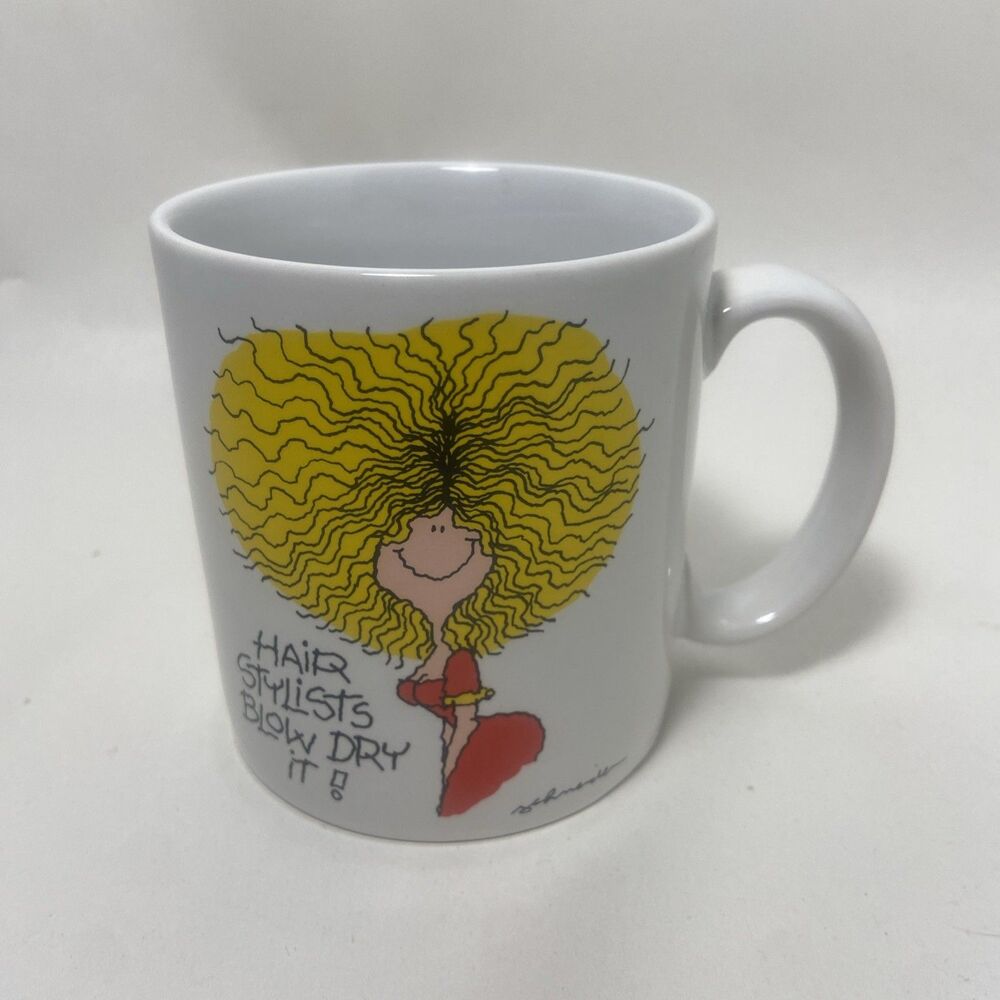 Russ Berrie & Co. Ceramic Mug Hair Stylists Blow It Dry! by Schneider 12 fl.oz.